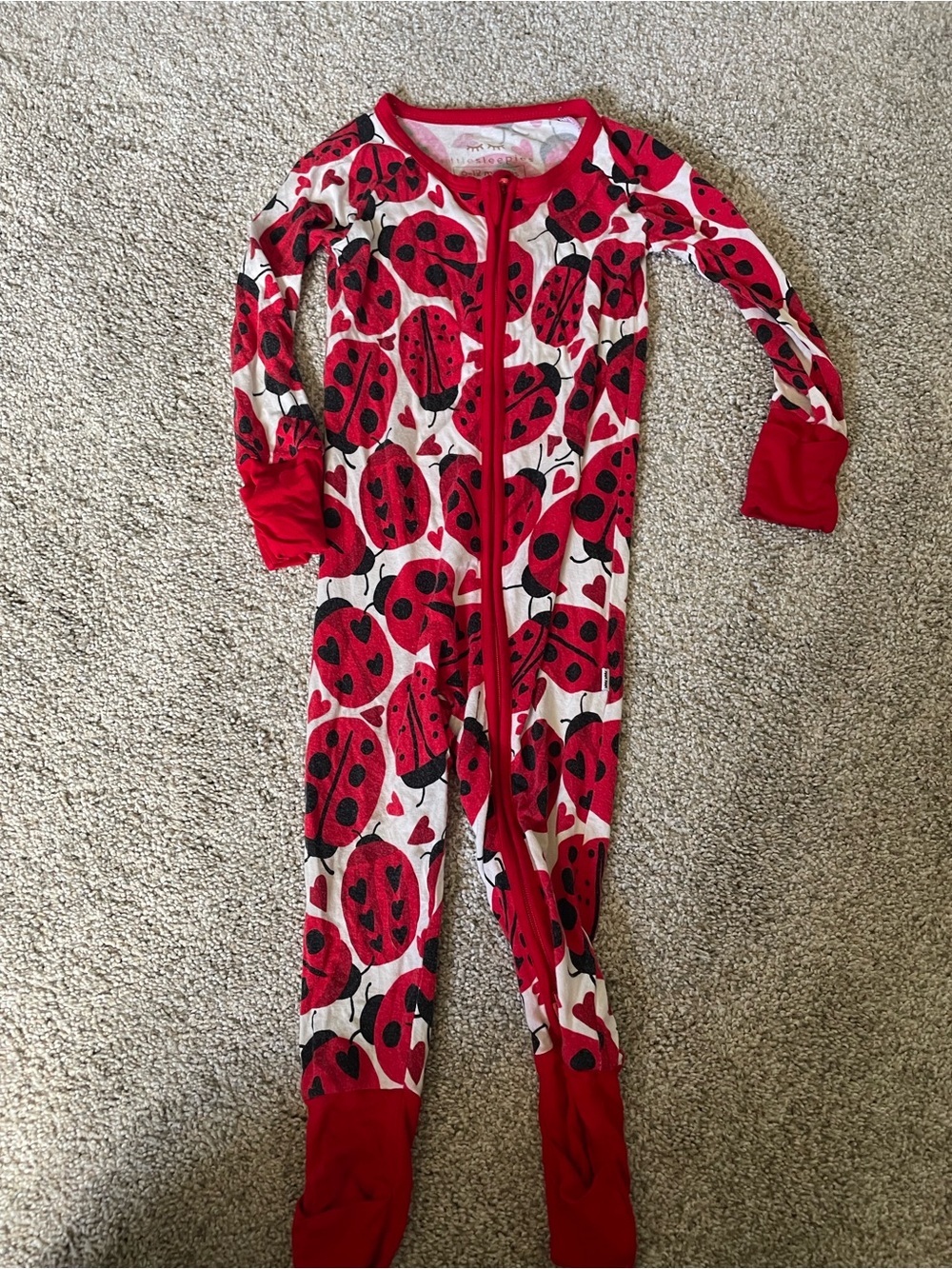 Little Sleepies Red Ladybug Footed One-Piece Pajamas